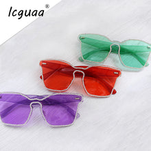 Load image into Gallery viewer, 2023 Brand Designer sunglasses women 2023 Women sunglasses  Square Rimless sunglasses Shades Oculos UV400