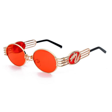 2023 Deluxe Design Elliptical Metal Frame Steampunk Lady Classic Sunglasses Trend Retro Chinese dragon Sunglasses UV400