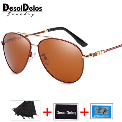 2023 DesolDelos UV400 Pilot Yurt Occhiali da sole Uomo Occhiali da sole polarizzati Marchio Logo Design Occhiali da guida Occhiali Oculos de sol 