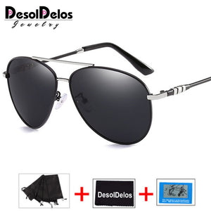 2023 DesolDelos UV400 Pilot Yurt Occhiali da sole Uomo Occhiali da sole polarizzati Marchio Logo Design Occhiali da guida Occhiali Oculos de sol 