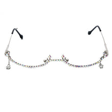 Load image into Gallery viewer, eyeglasses Alloy Frame for Women Star Drop Lensless Chain Pendant Decoration Half Frame Luxury Diamond Glasses