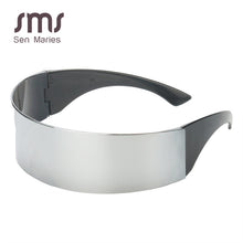 Load image into Gallery viewer, 2023 Futuristic Wrap Around Goggle Sunglasses Women Unique Mirror Pink Silver Black Lens Glasses Men Mask Tony Stark Sunglasses