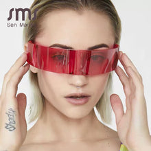 Load image into Gallery viewer, 2023 Futuristic Wrap Around Goggle Sunglasses Women Unique Mirror Pink Silver Black Lens Glasses Men Mask Tony Stark Sunglasses