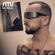 Load image into Gallery viewer, 2023 Futuristic Wrap Around Goggle Sunglasses Women Unique Mirror Pink Silver Black Lens Glasses Men Mask Tony Stark Sunglasses