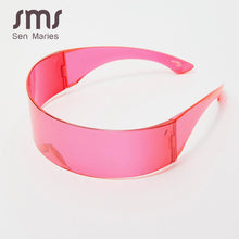 Load image into Gallery viewer, 2023 Futuristic Wrap Around Goggle Sunglasses Women Unique Mirror Pink Silver Black Lens Glasses Men Mask Tony Stark Sunglasses