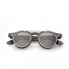 Load image into Gallery viewer, 2023 Goth Steampunk Sunglasses Women Men Retro Goggles Round Flip Up Glasses steam punk Vintage Eyewear Oculos de sol