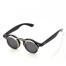 Load image into Gallery viewer, 2023 Goth Steampunk Sunglasses Women Men Retro Goggles Round Flip Up Glasses steam punk Vintage Eyewear Oculos de sol