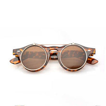 Load image into Gallery viewer, 2023 Goth Steampunk Sunglasses Women Men Retro Goggles Round Flip Up Glasses steam punk Vintage Eyewear Oculos de sol