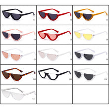 Load image into Gallery viewer, 2023 Half Moon Slim Sunnies Sunglasses Women Brand Designer Retro Vintage Pink Lens Cat Eye Frame Sun Glasses Girls Shades 463B