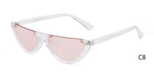 Load image into Gallery viewer, 2023 Half Moon Slim Sunnies Sunglasses Women Brand Designer Retro Vintage Pink Lens Cat Eye Frame Sun Glasses Girls Shades 463B