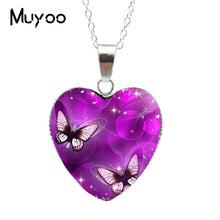 Load image into Gallery viewer, 2020 Purple Magic Butterfly Heart Jewelry Necklace Beautiful and Mysterious Butterfly Pendant Heart Necklace Jewerly