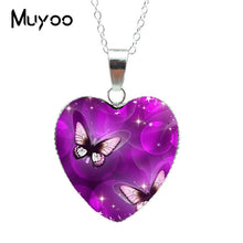 Load image into Gallery viewer, 2020 Purple Magic Butterfly Heart Jewelry Necklace Beautiful and Mysterious Butterfly Pendant Heart Necklace Jewerly