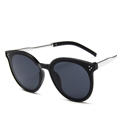 2022 Latest model  trend ladies sunglasses round frame bright black  Korean glasses Latest model famous brand UV