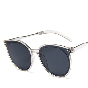 2022 Latest model  trend ladies sunglasses round frame bright black  Korean glasses Latest model famous brand UV