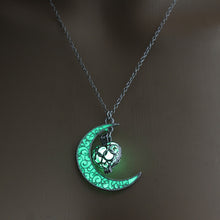 Load image into Gallery viewer, 2020 Moon Glowing Necklace Gem Charm Jewelry Silver Plated Women Halloween Pendant Hollow Luminous Stone Pendant Necklace Gifts