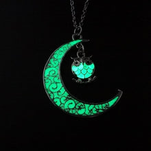 Load image into Gallery viewer, 2020 Moon Glowing Necklace Gem Charm Jewelry Silver Plated Women Halloween Pendant Hollow Luminous Stone Pendant Necklace Gifts