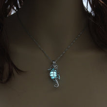 Load image into Gallery viewer, 2020 Moon Glowing Necklace Gem Charm Jewelry Silver Plated Women Halloween Pendant Hollow Luminous Stone Pendant Necklace Gifts
