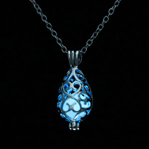 2020 Moon Glowing Necklace Gem Charm Jewelry Silver Plated Women Halloween Pendant Hollow Luminous Stone Pendant Necklace Gifts