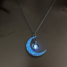 Load image into Gallery viewer, 2020 Moon Glowing Necklace Gem Charm Jewelry Silver Plated Women Halloween Pendant Hollow Luminous Stone Pendant Necklace Gifts