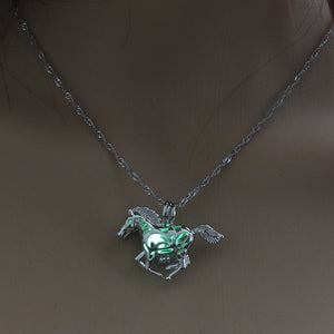 2020 Moon Glowing Necklace Gem Charm Jewelry Silver Plated Women Halloween Pendant Hollow Luminous Stone Pendant Necklace Gifts