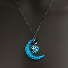 Load image into Gallery viewer, 2020 Moon Glowing Necklace Gem Charm Jewelry Silver Plated Women Halloween Pendant Hollow Luminous Stone Pendant Necklace Gifts
