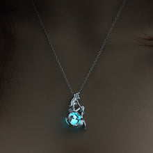 Load image into Gallery viewer, 2020 Moon Glowing Necklace Gem Charm Jewelry Silver Plated Women Halloween Pendant Hollow Luminous Stone Pendant Necklace Gifts