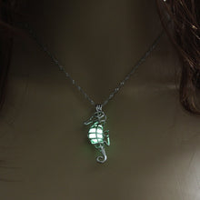 Load image into Gallery viewer, 2020 Moon Glowing Necklace Gem Charm Jewelry Silver Plated Women Halloween Pendant Hollow Luminous Stone Pendant Necklace Gifts