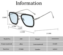 Carica l'immagine nel visualizzatore di Gallery, 2022 Tony Stark Flight Style Occhiali da sole da uomo Square Brand Design Occhiali da sole Oculos male lvvkee
