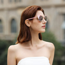 Load image into Gallery viewer, 2023  Cat Eye Sunglasses Women Elegant Pink White Gradient Driving Glasses Vintage  Brand Designer Zonnebril Dames