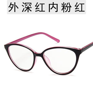 College Style Cat Eye Eyeglasses Frame Eye Glasses Frames For Women Clear Lens Fake/Transparent Glasses Frame