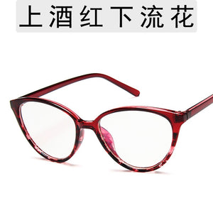 College Style Cat Eye Eyeglasses Frame Eye Glasses Frames For Women Clear Lens Fake/Transparent Glasses Frame