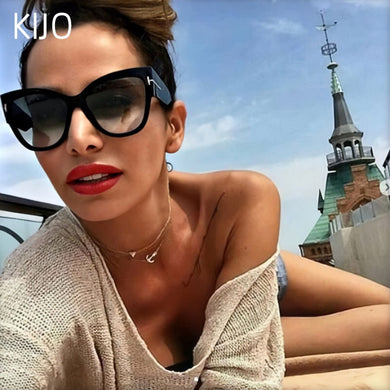 2023 Brand Designer Tom Cat Eye Sunglasses Women Oversized Frame Vintage Sun Glasses oculos de sol UV400