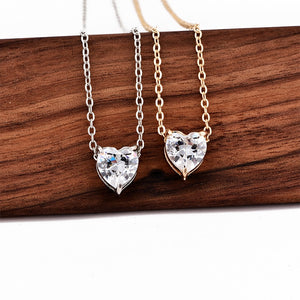 2020 New Female Fashion Crystal Heart Necklace Pendant  Short Gold Chain Necklace Pendant Necklace Charm Gifts girlfriends
