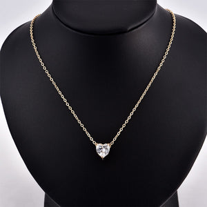 2020 New Female Fashion Crystal Heart Necklace Pendant  Short Gold Chain Necklace Pendant Necklace Charm Gifts girlfriends
