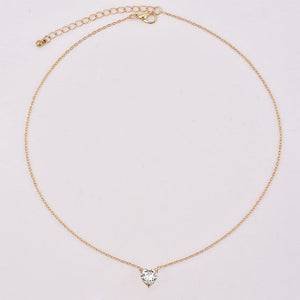 2020 New Female Fashion Crystal Heart Necklace Pendant  Short Gold Chain Necklace Pendant Necklace Charm Gifts girlfriends