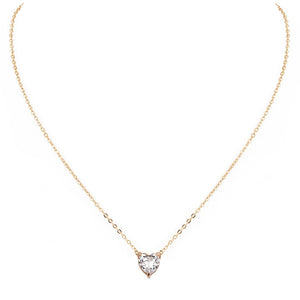 2020 New Female Fashion Crystal Heart Necklace Pendant  Short Gold Chain Necklace Pendant Necklace Charm Gifts girlfriends