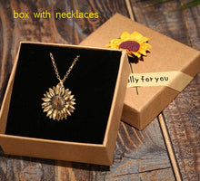 Carica l&#39;immagine nel visualizzatore di Gallery, 2020 New Gold Necklaces Women Fashion Jewelry Letter Engraved Open Locket Sunflower Pendant Necklaces Women Girl Birthday Gift