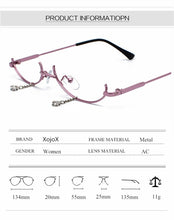Load image into Gallery viewer, 2023 Without Lens Vintage Glasses Frame Women  Design Pendant Decoration Half frame Eyeglasses Girls Glasses
