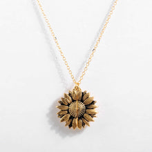 Load image into Gallery viewer, 2020 New Women Gold Necklace You are my sunshine Open Locket Sunflower Pendant Necklace Men Gifts