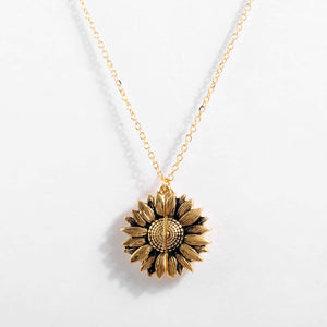 2020 New Women Gold Necklace You are my sunshine Open Locket Sunflower Pendant Necklace Men Gifts