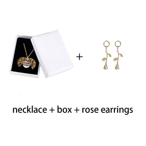 2020 New Women Gold Necklace You are my sunshine Open Locket Sunflower Pendant Necklace Men Gifts