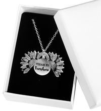 Load image into Gallery viewer, 2020 New Women Gold Necklace You are my sunshine Open Locket Sunflower Pendant Necklace Men Gifts