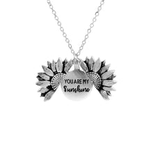 Load image into Gallery viewer, 2020 New Women Gold Necklace You are my sunshine Open Locket Sunflower Pendant Necklace Men Gifts