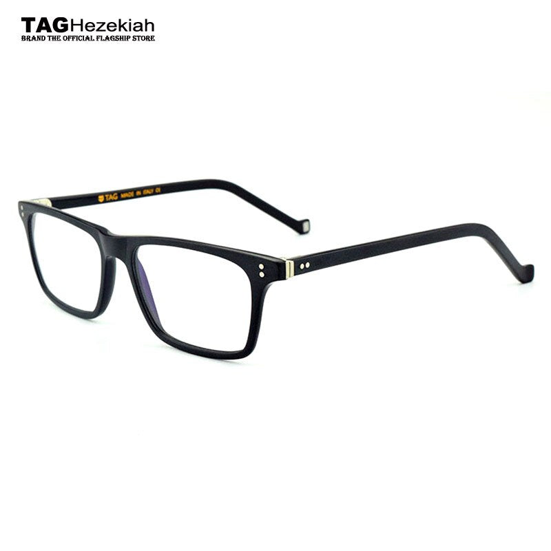 2023 glasses frame women men Small square handmade Retro eyeglasses designer brand College Italy imports plate black