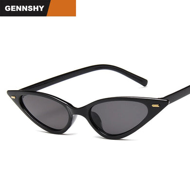 2023 Cat Eye Sunglasses Men Small Triangle Eyeglasses With Rivet Transparent Plastic Glasses Ocean Lenses gafas de sol