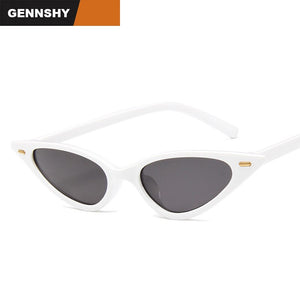 2023 Cat Eye Sunglasses Men Small Triangle Eyeglasses With Rivet Transparent Plastic Glasses Ocean Lenses gafas de sol