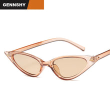 Load image into Gallery viewer, 2023 Cat Eye Sunglasses Men Small Triangle Eyeglasses With Rivet Transparent Plastic Glasses Ocean Lenses gafas de sol