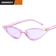 Load image into Gallery viewer, 2023 Cat Eye Sunglasses Men Small Triangle Eyeglasses With Rivet Transparent Plastic Glasses Ocean Lenses gafas de sol