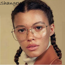 Load image into Gallery viewer, Newest square frame vintage Eeygalsses Women Oversized Big SizeOptical Frames Metal Glasses Frame Clear lens Eyeware