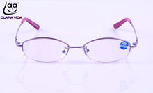Load image into Gallery viewer, 2023 Real = Clara Vida = Designer Half-rim Coated Anti Ray Women Reading Glasses +1 +1.5 +2 +2.5 +3 +3.5 +4 With Case